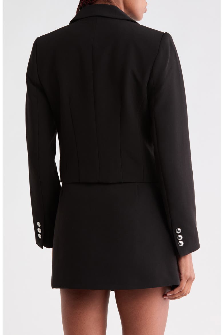 Buttoned Cropped Jacket, Alternate, color, BLACK