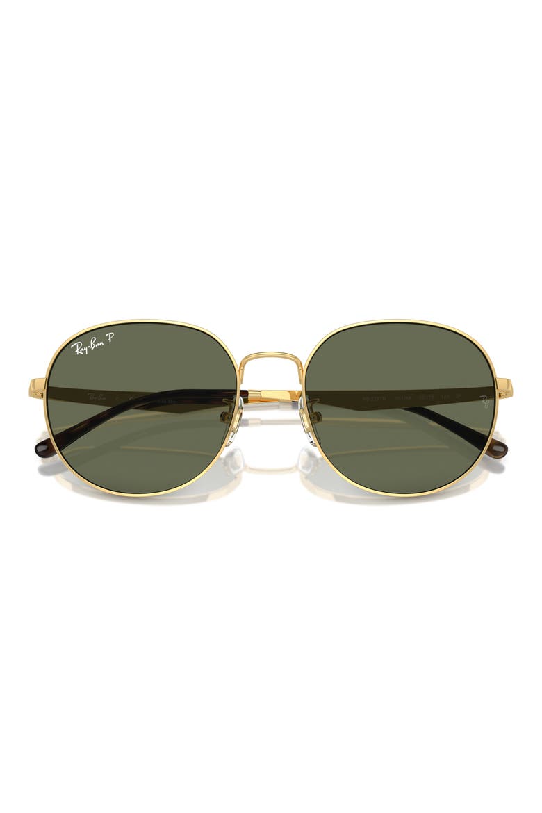 57mm Polarized Round Phantos Sunglasses, Alternate, color, GOLD FLASH