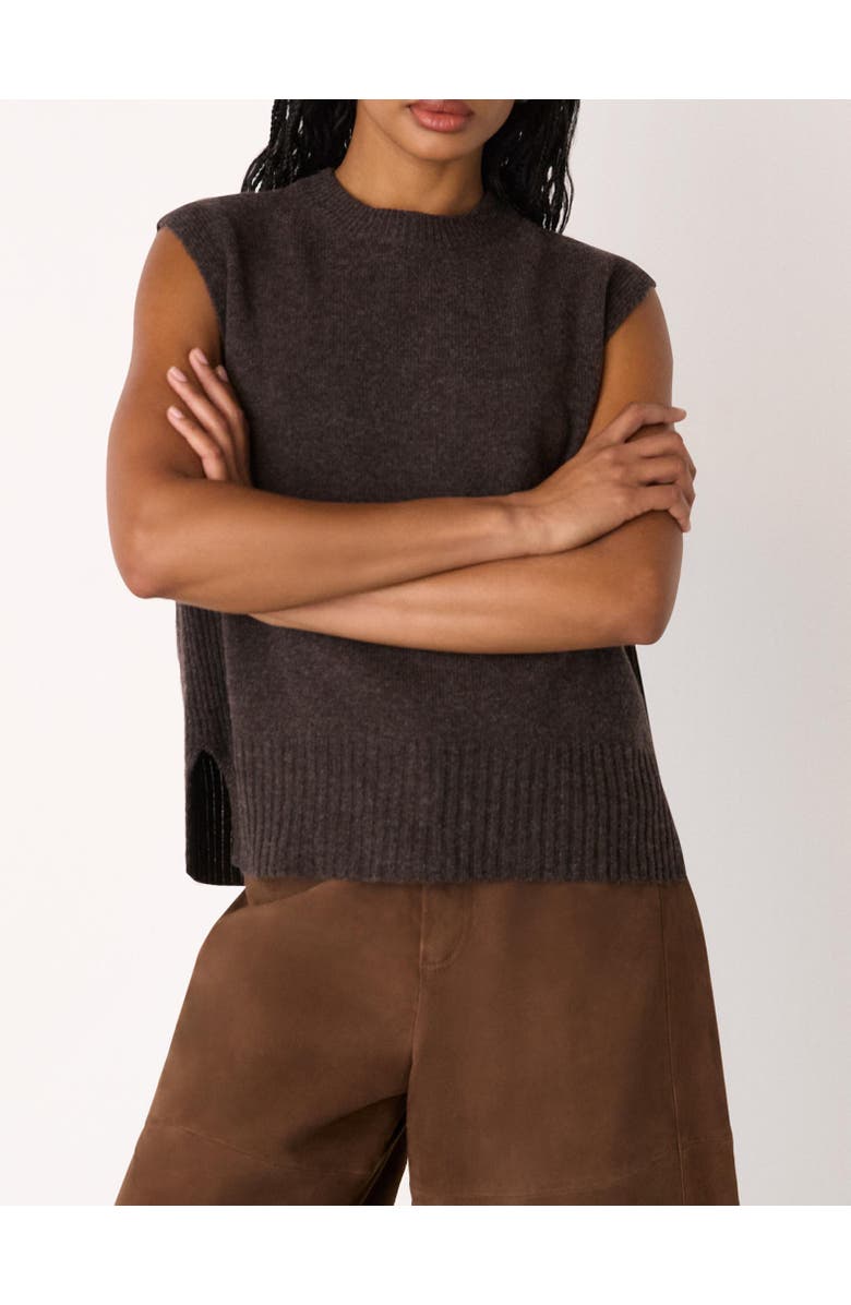 Whistles Wool Sleeveless Vest, Alternate, color, Brown