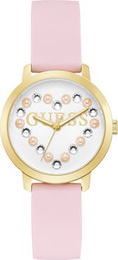 GUESS Devotion Silicone Strap Watch, 36mm