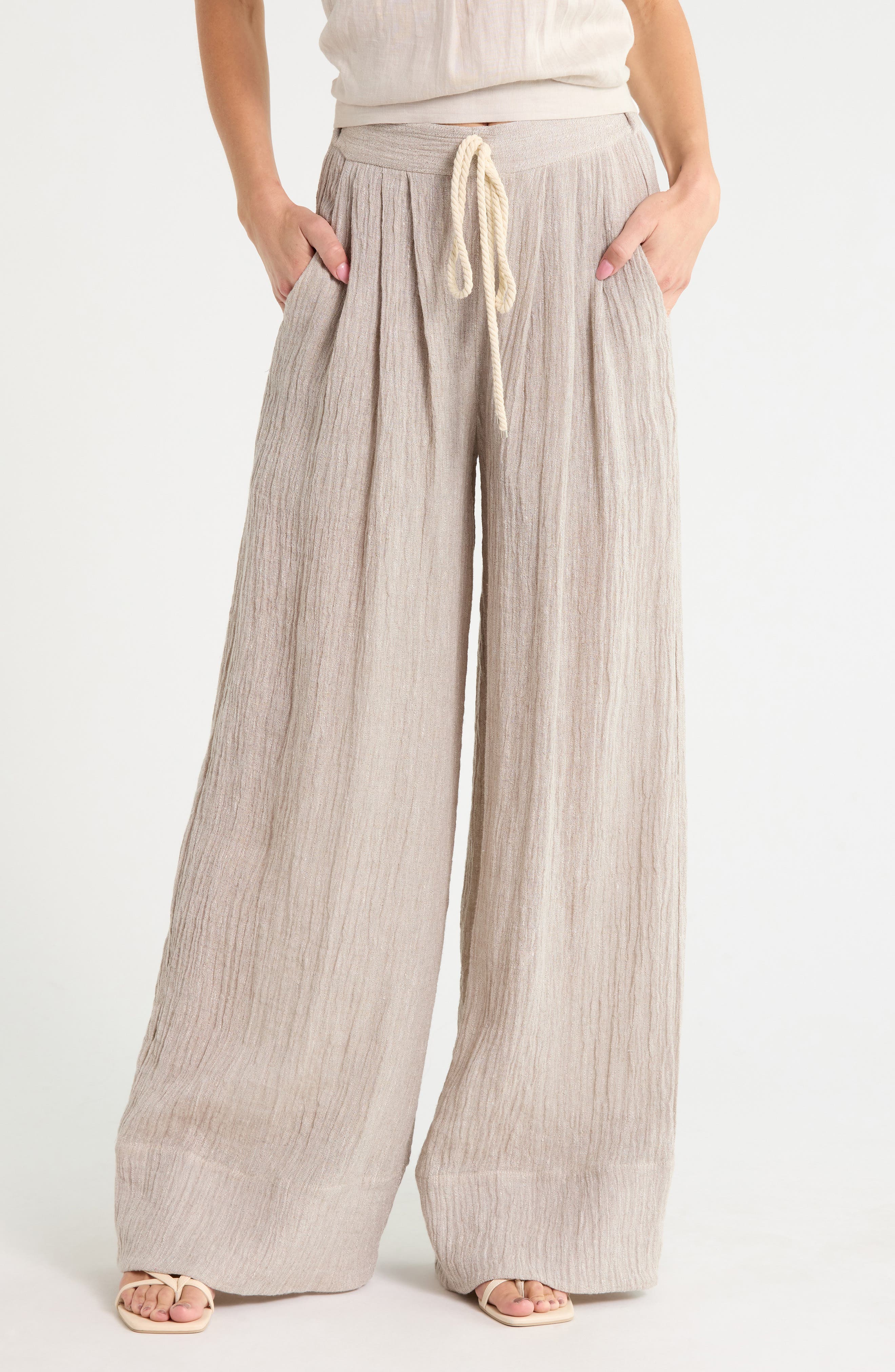 Briggs 2.0 High Waist Wide Leg Linen Blend Pants