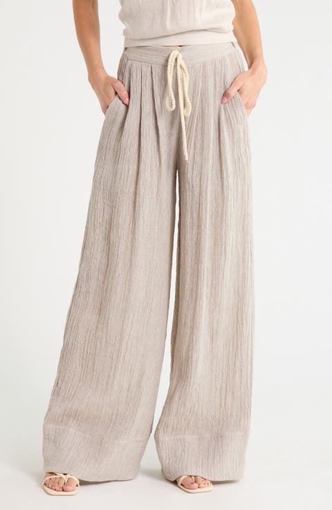 Briggs 2.0 High Waist Wide Leg Linen Blend Pants