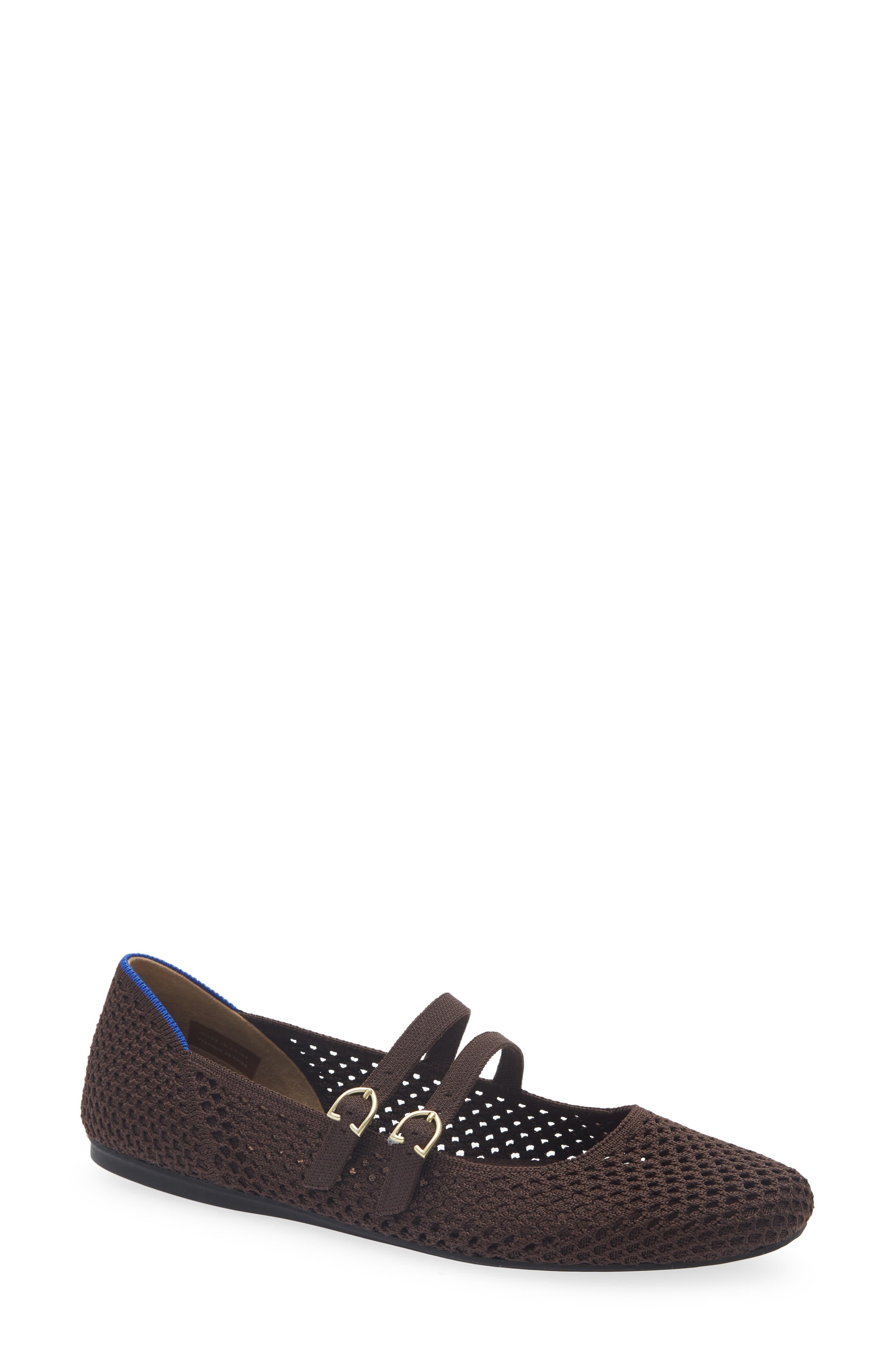 Rothy's The Double Buckle Many Jane, Main, color, Chocolate Mesh