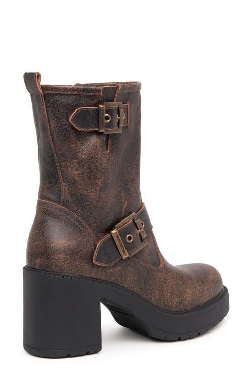 Nerogiardini Double Buckle Moto Bootie In Brown