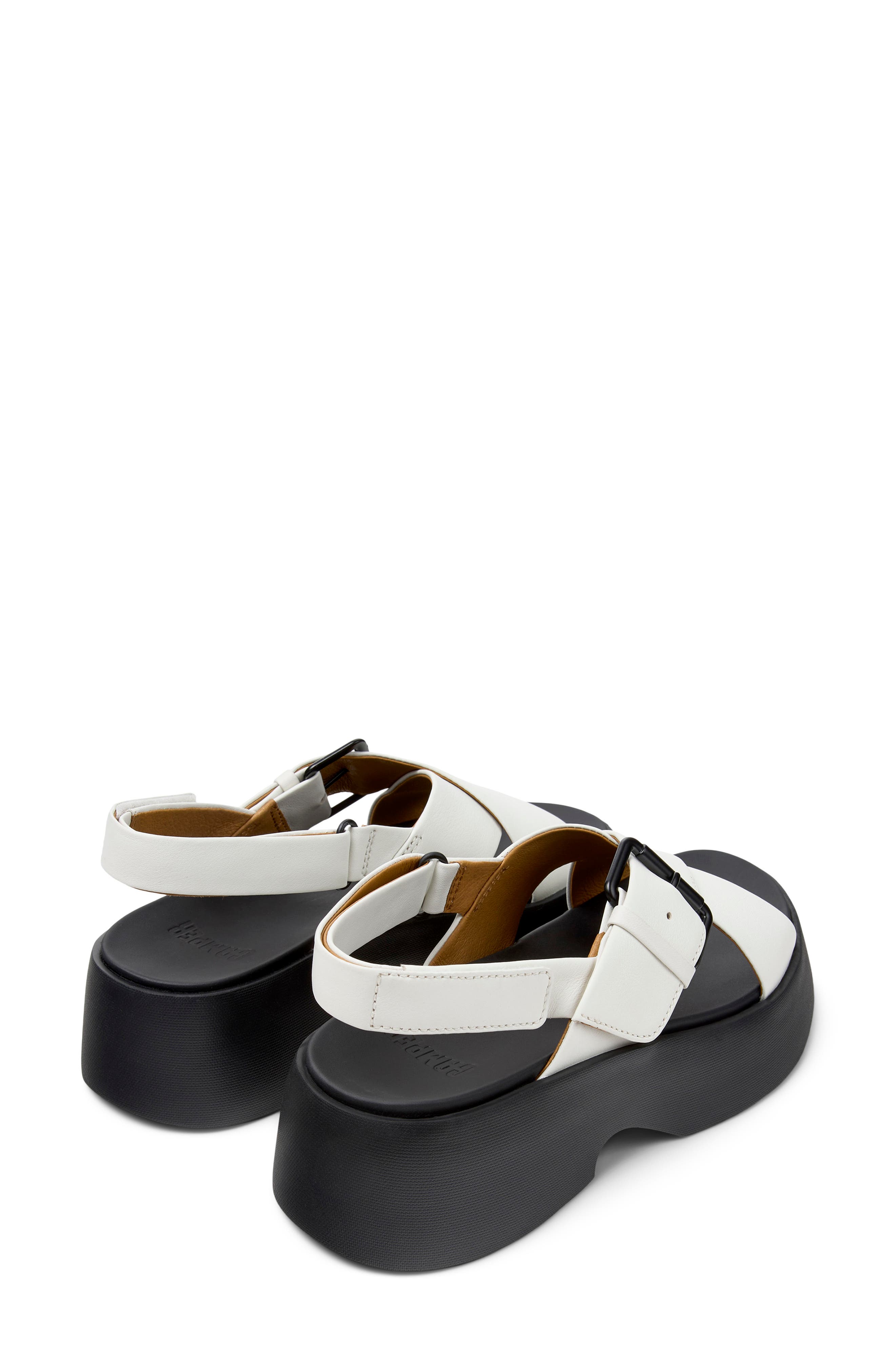 Camper Tasha X-Strap Platform Sandal, Alternate, color, White Natural
