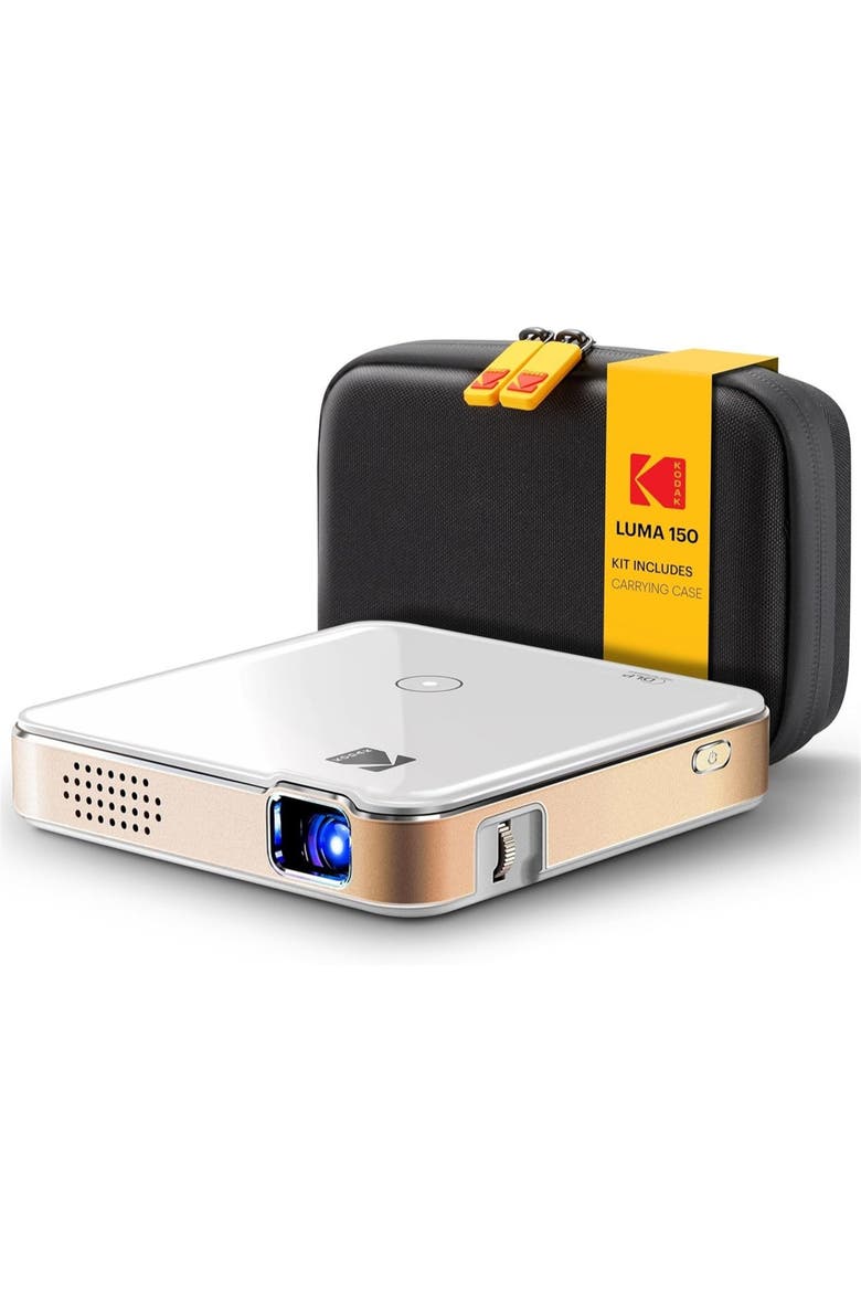 Luma 150 Pico Projector, Rechargeable Ultra Mini Projector with Travel Case, Main, color, White
