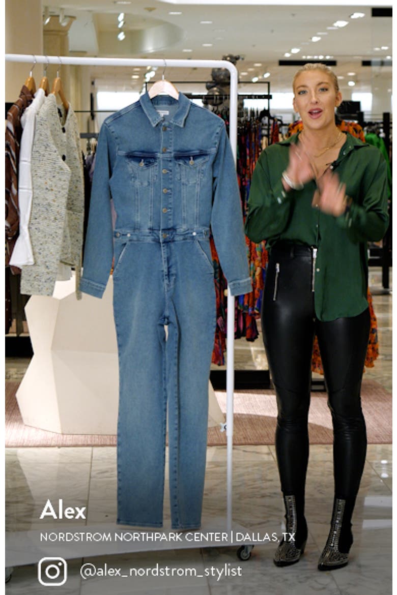 Long Sleeve Denim Jumpsuit video