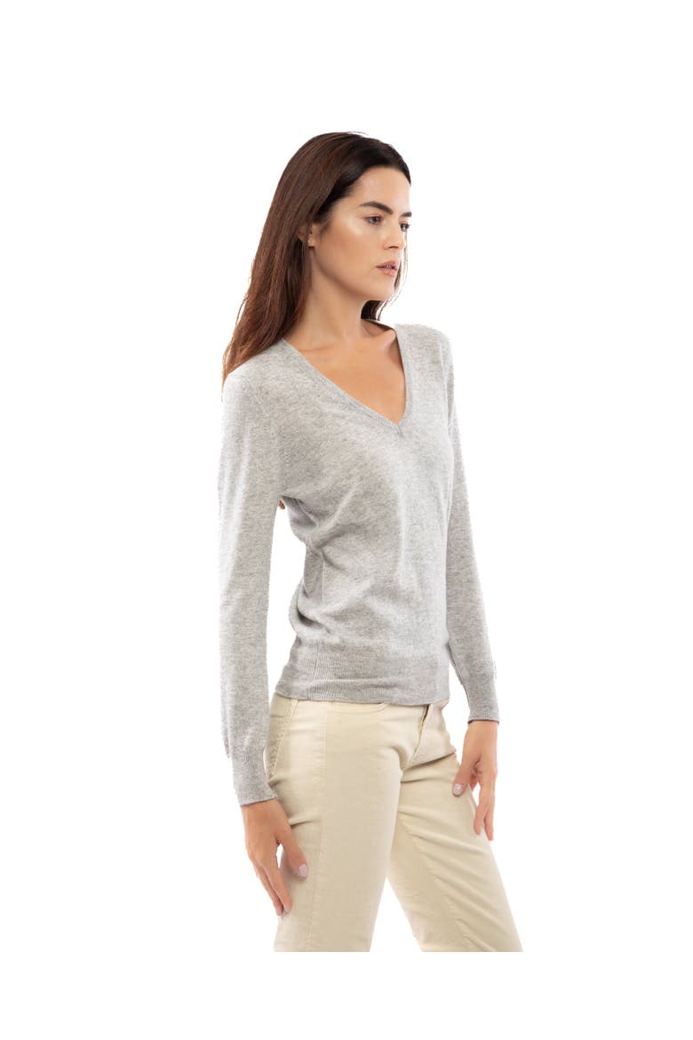 Pure Cashmere Essential V-Neck Sweater, Alternate, color, Camel