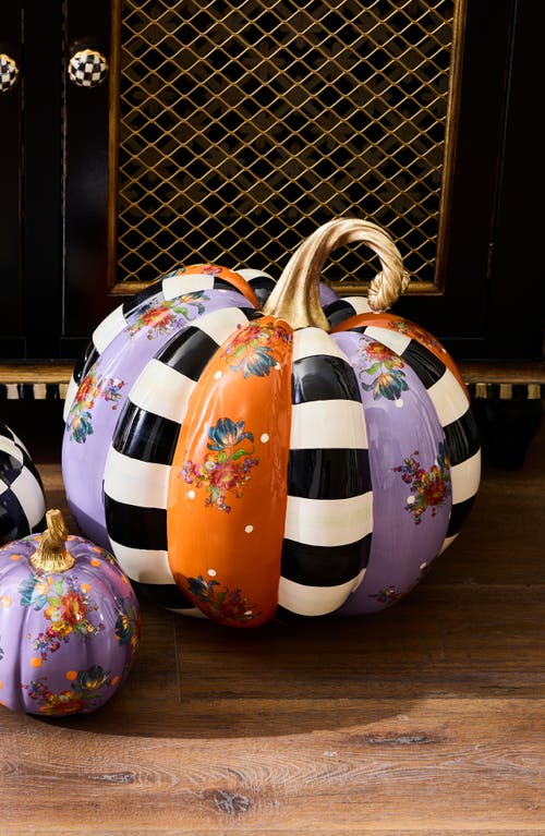 Mackenzie-childs Mackenzie Childs Violet Patchwork Extra Large Pumpkin In Multi