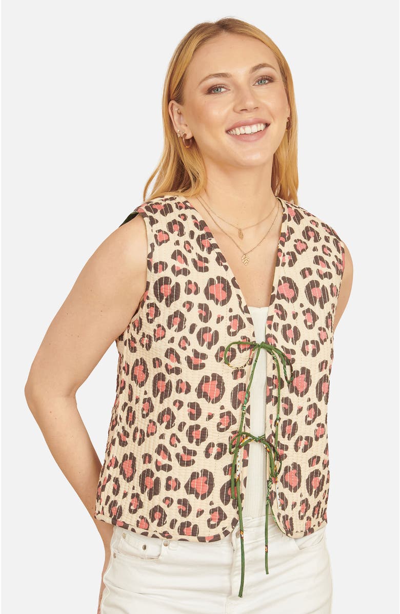 Yumi Animal Reversible Cotton Quilted Jacket, Alternate, color, Green