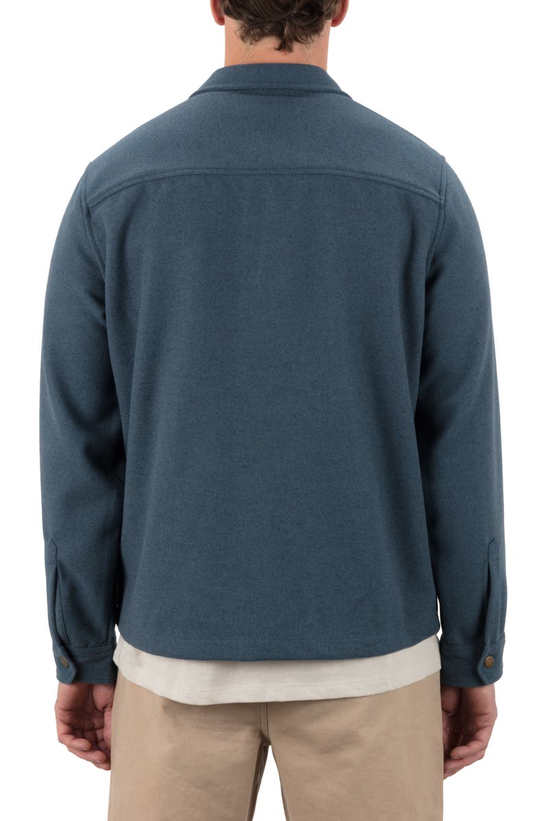 Hurley Santa Cruz Seaside Solid Flannel Button-Up Shirt Jacket, Alternate, color, Grey Teal