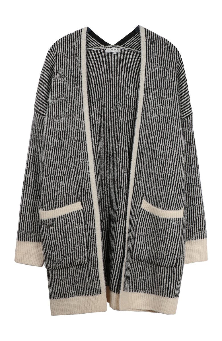 FRNCH Micro Stripe Long Cardigan, Alternate, color, 