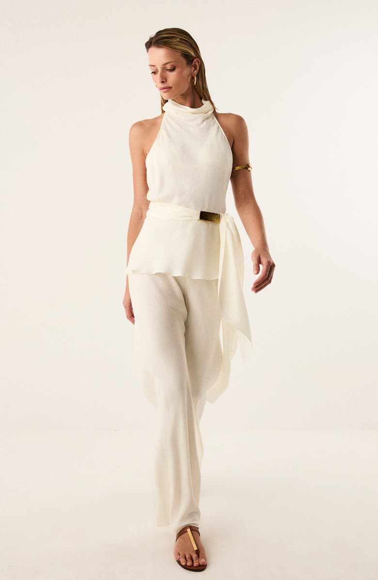 ViX Paula Hermanny Ro Semisheer Halter Cover-Up Top, Alternate, color, Off White