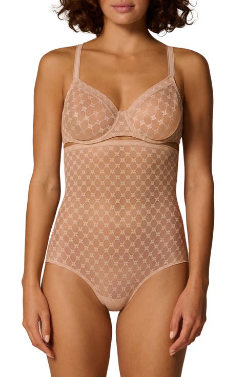 Plume Embroidered High Waist Shaping Briefs