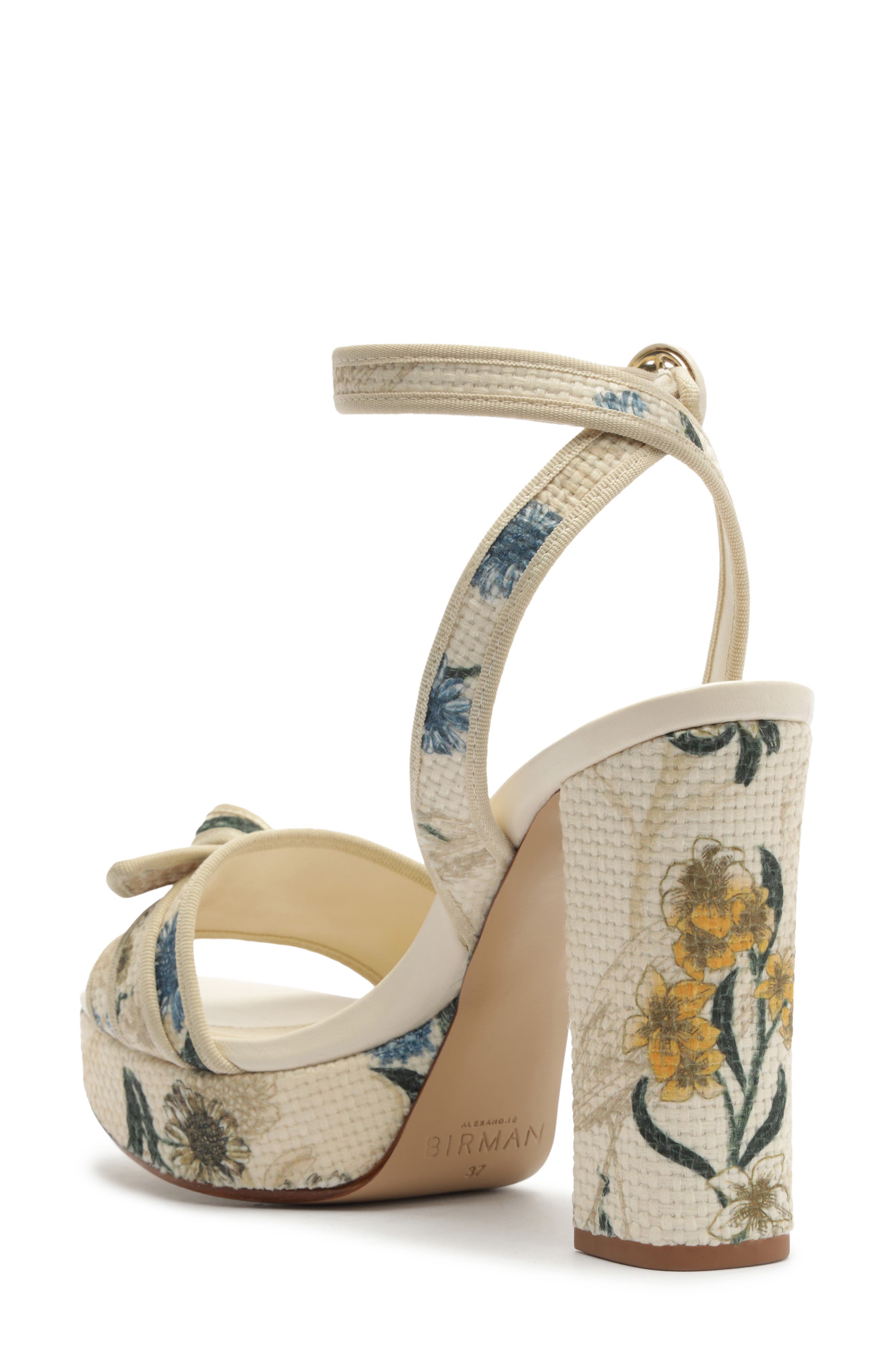 Alexandre Birman x AGUA Floral Bow Platform Sandal, Alternate, color, 
