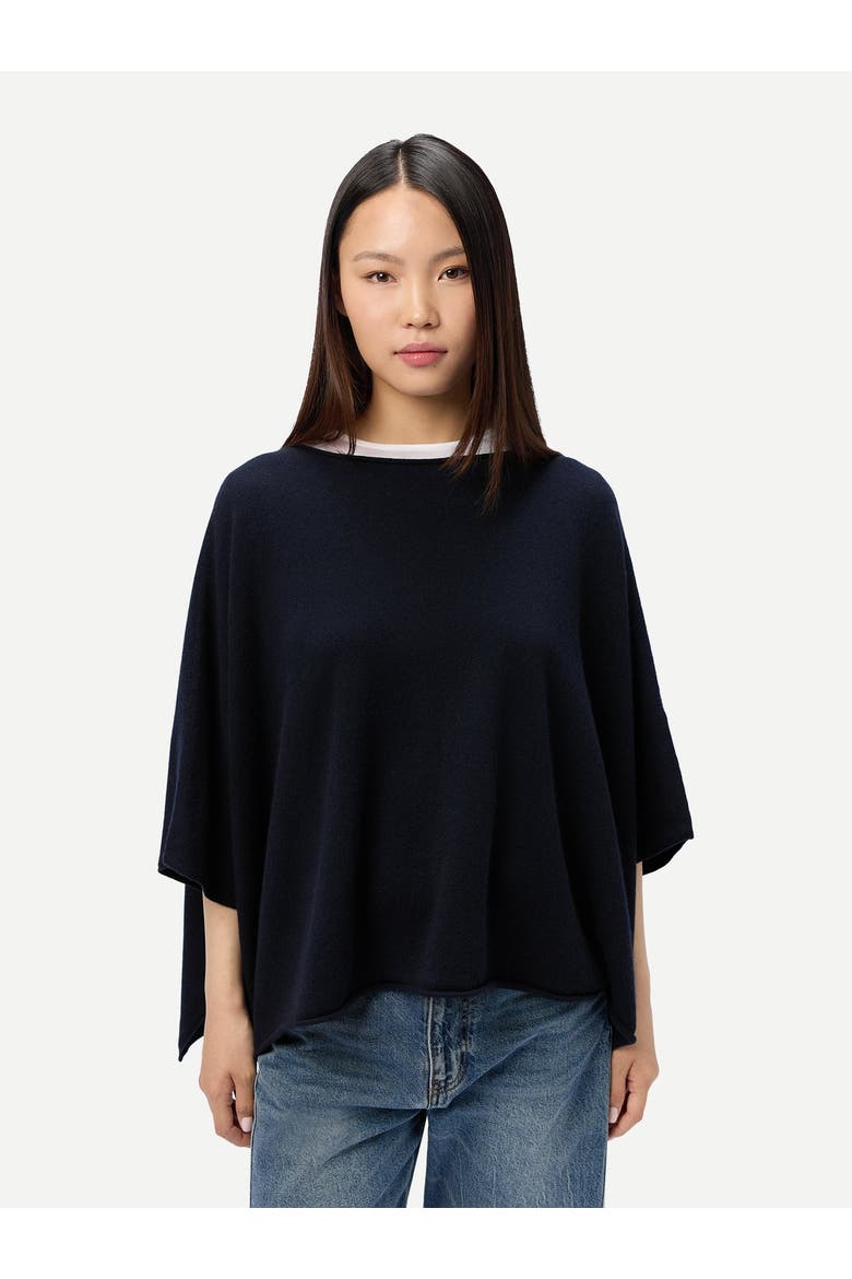 Timeless Boat Neck Cashmere Poncho, Alternate, color, navy blazer