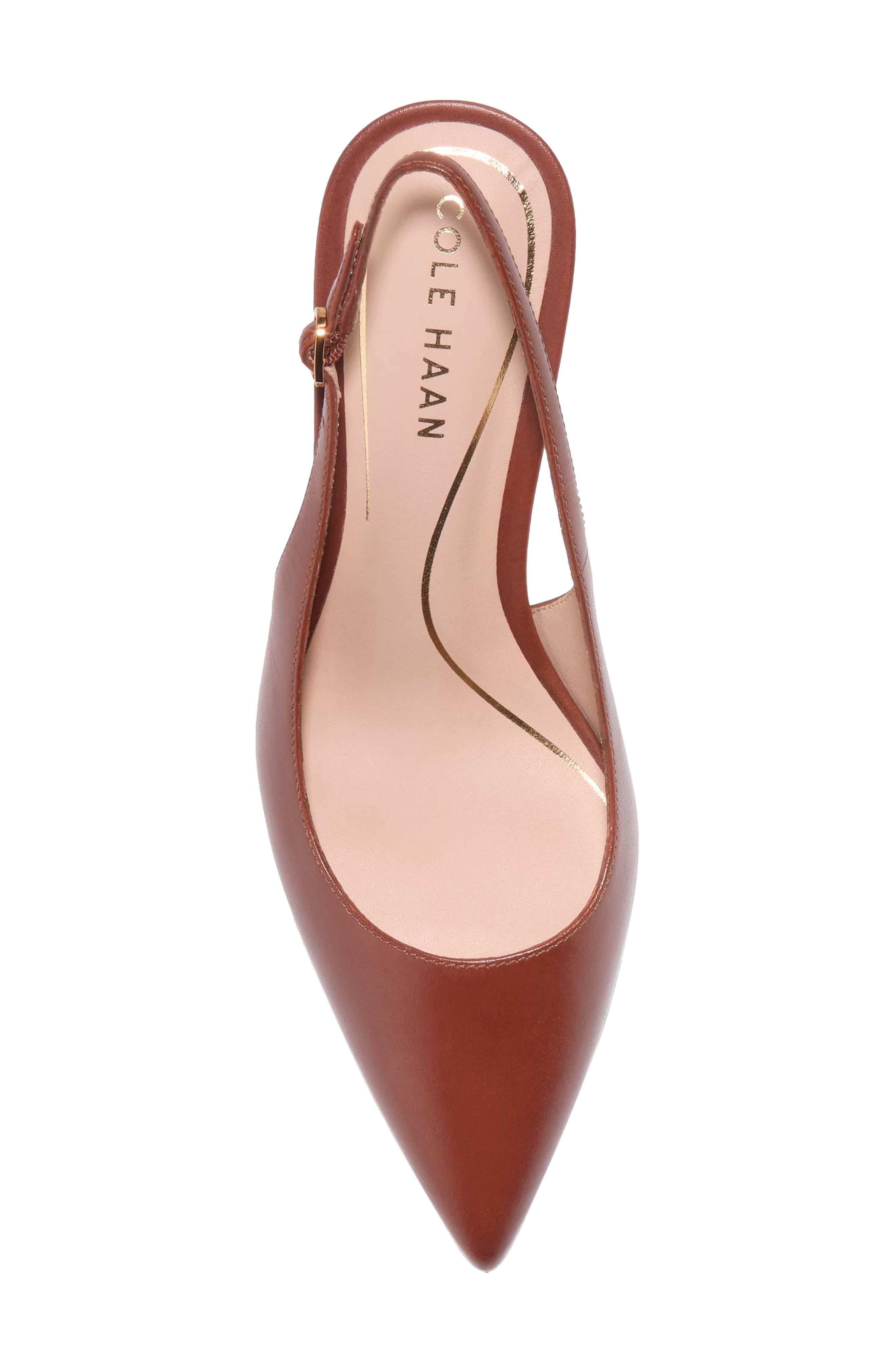 Hansell Slingback Pointed Toe Pump, Alternate, color, DARK CUOIO LEATHER