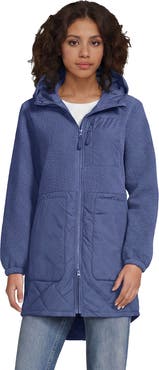 Lands' End High Pile Fleece Quilted Mixed Media Parka