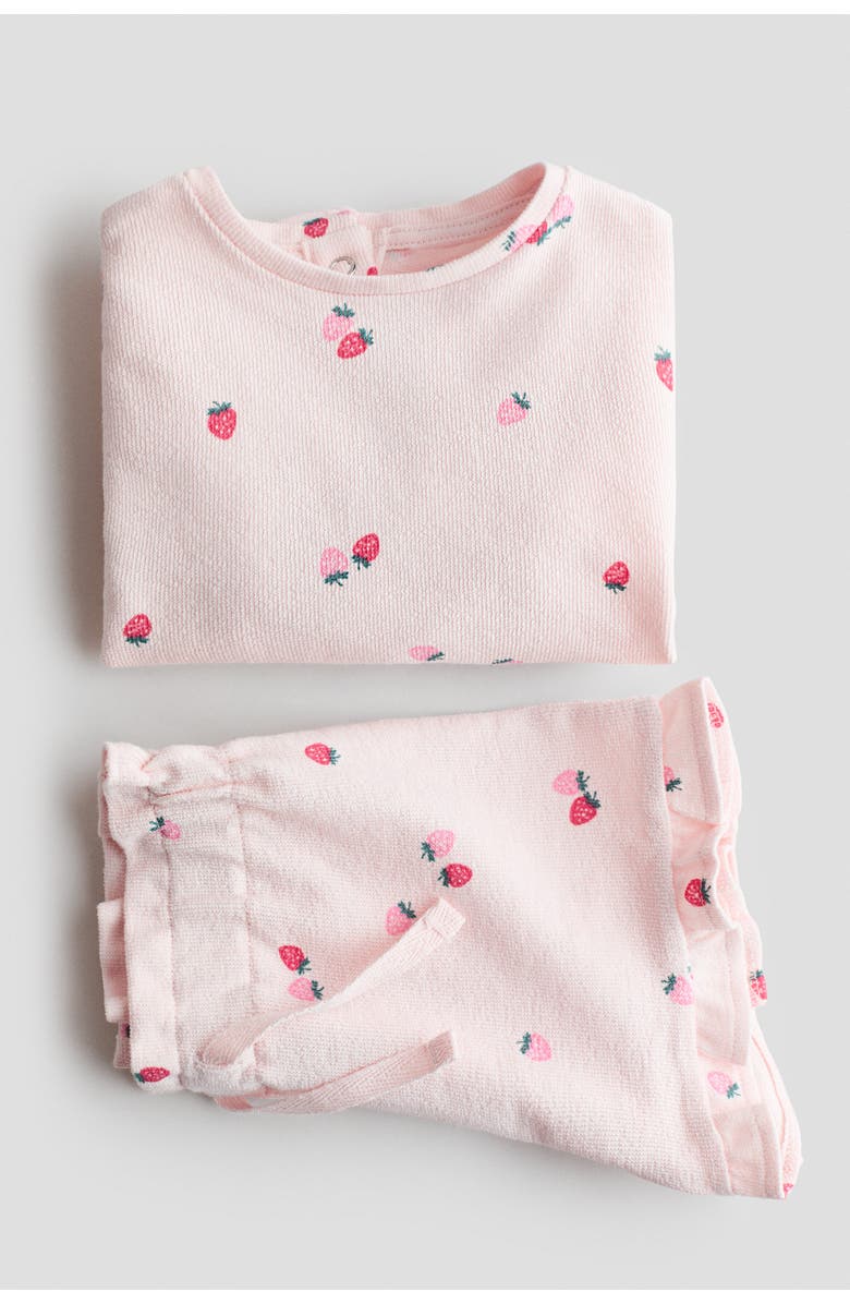 H&M 2-piece patterned cotton set, Alternate, color, Light Pink/Strawberries