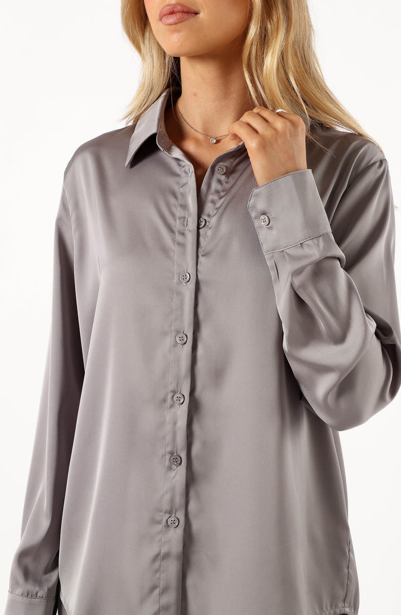 Petal & Pup Narissa Satin Button-Up Shirt, Alternate, color,
