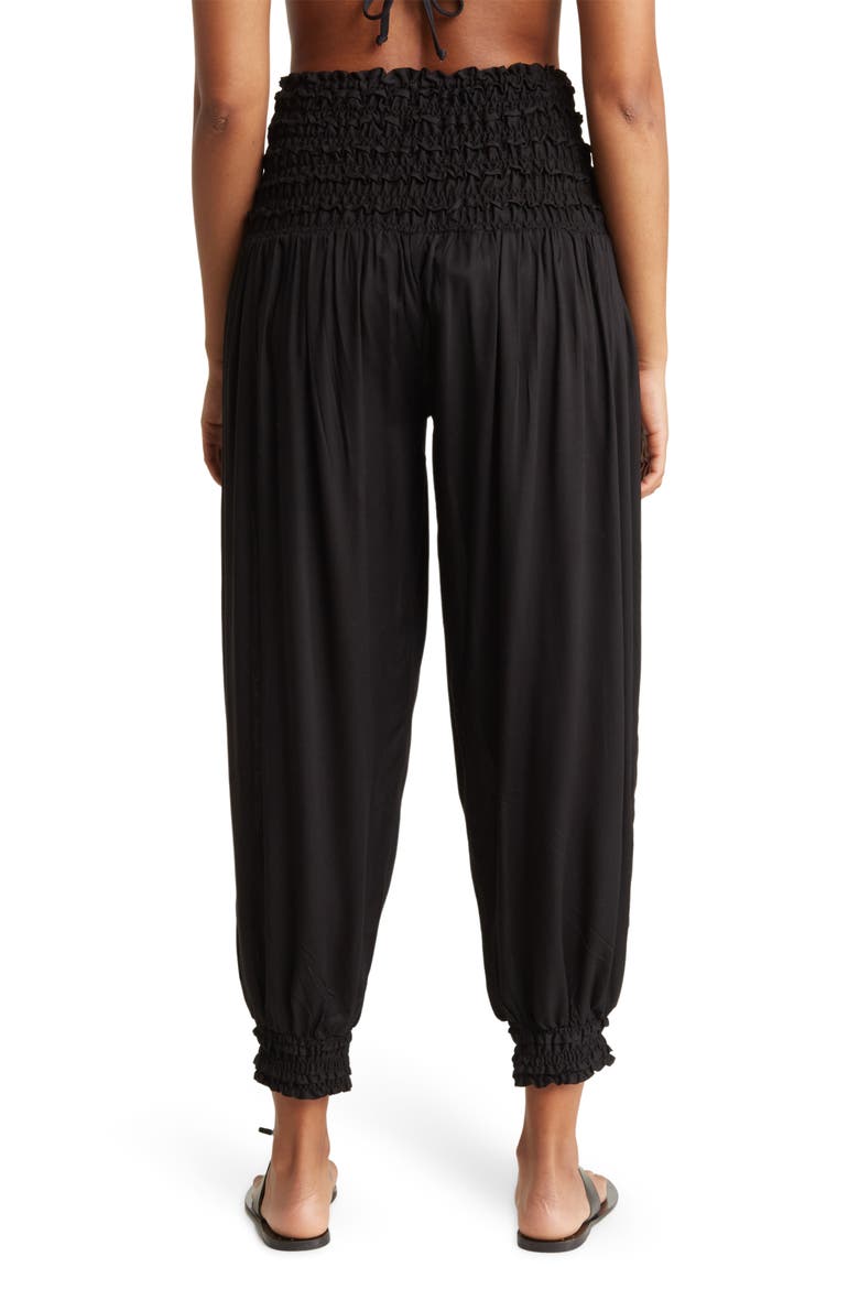 Smocked Pants, Alternate, color, BLACK