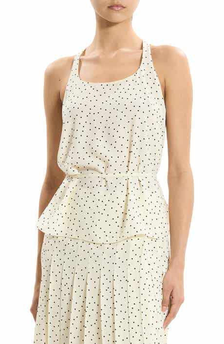 Dot Print Belted Tank Top