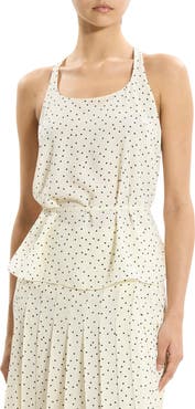 Theory Dot Print Belted Tank Top