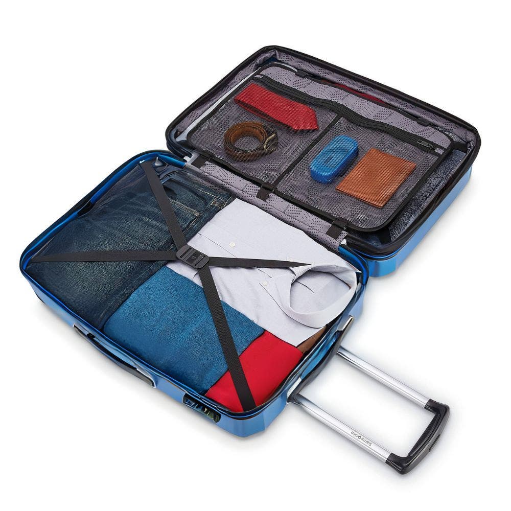 Samsonite Winfield 3 DLX Checked-Large Spinner, Alternate, color, Navy