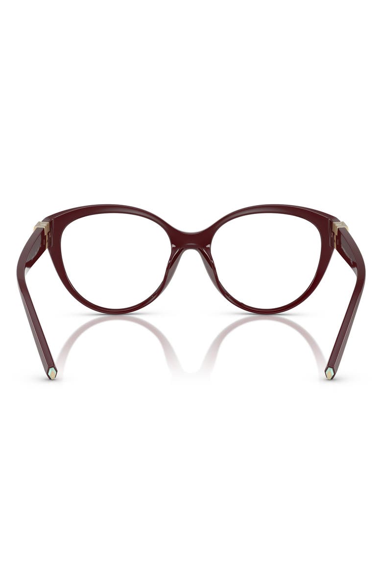 Tiffany & Co. 54mm Cat Eye Optical Glasses, Alternate, color, Burgundy