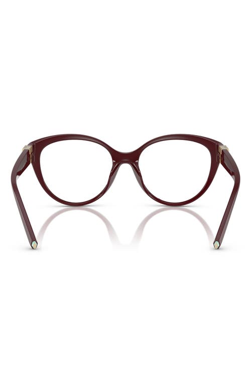 Tiffany & Co . 52mm Cat Eye Optical Glasses In Burgundy