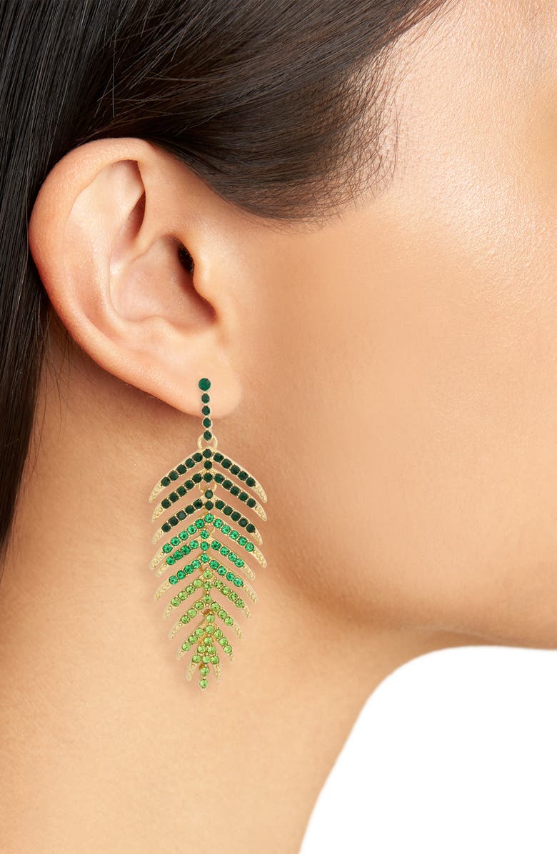 BaubleBar Palm Leaf Drop Earrings, Alternate, color,