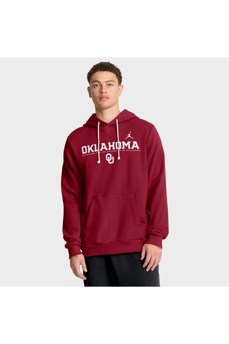 Men's Jordan Brand Crimson Oklahoma Sooners 2025 Sideline Standard Issue Dri-FIT Hoodie, Main, color, Crimson