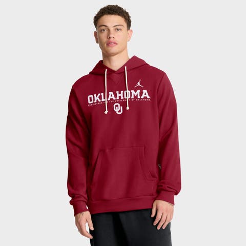 Men's Jordan Brand Crimson Oklahoma Sooners 2025 Sideline Standard Issue Dri-FIT Hoodie