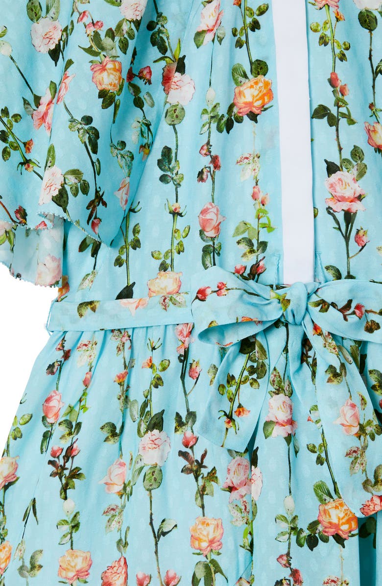 Burberry Kids' Mini Valerie Floral Print Cape Sleeve Dress, Alternate, color,