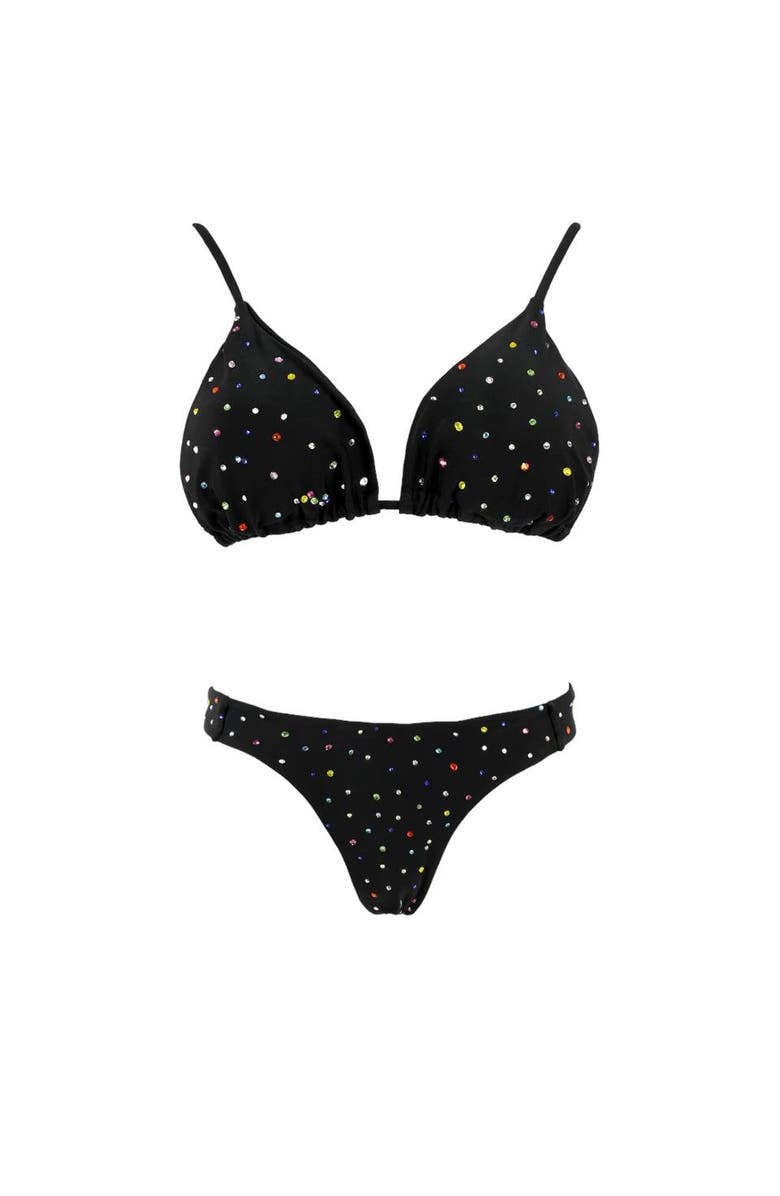 Lola + The Boys Rainbow Sparkle Bikini, Main, color, 
