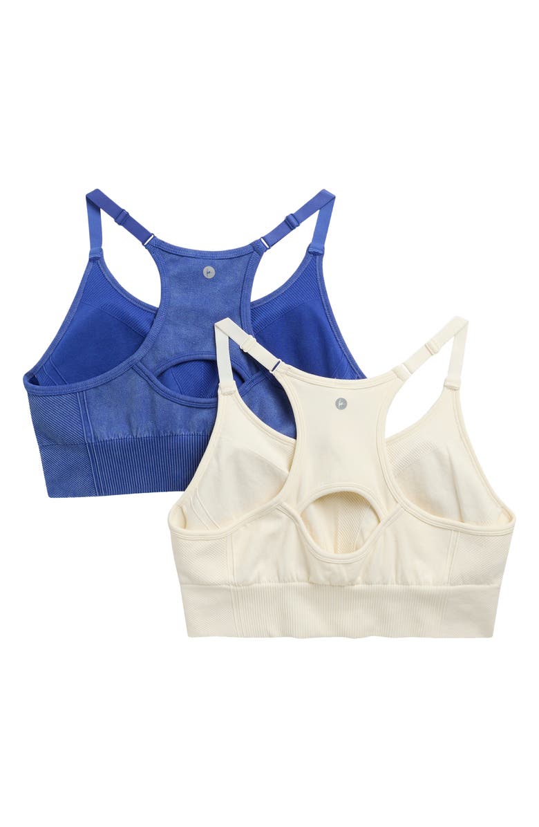 90 DEGREE BY REFLEX 2-Pack Stonewashed Seamless Sports Bras, Alternate, color, Surf The Web/ Sugar Swizzle