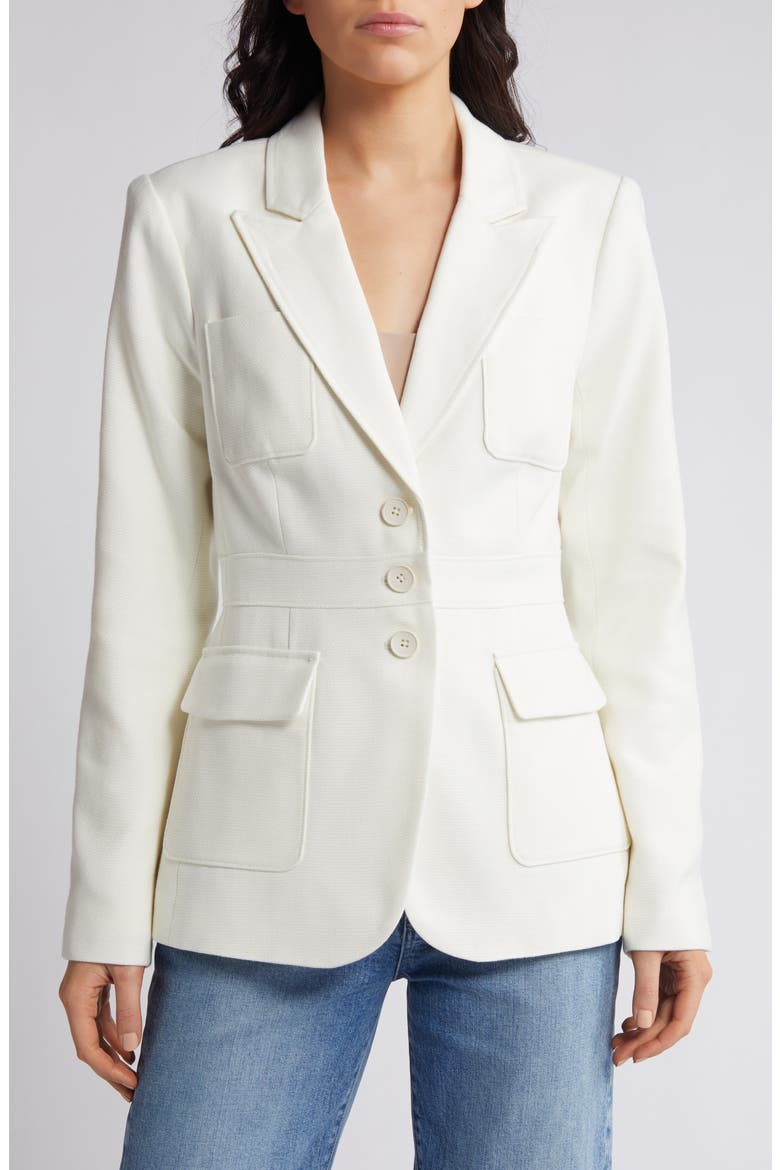 Shania Peak Lapel Blazer, Alternate, color, IVORYTONAL