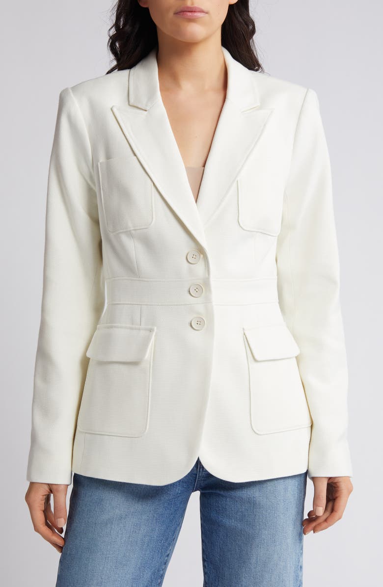PAIGE Shania Peak Lapel Blazer, Alternate, color, Ivorytonal