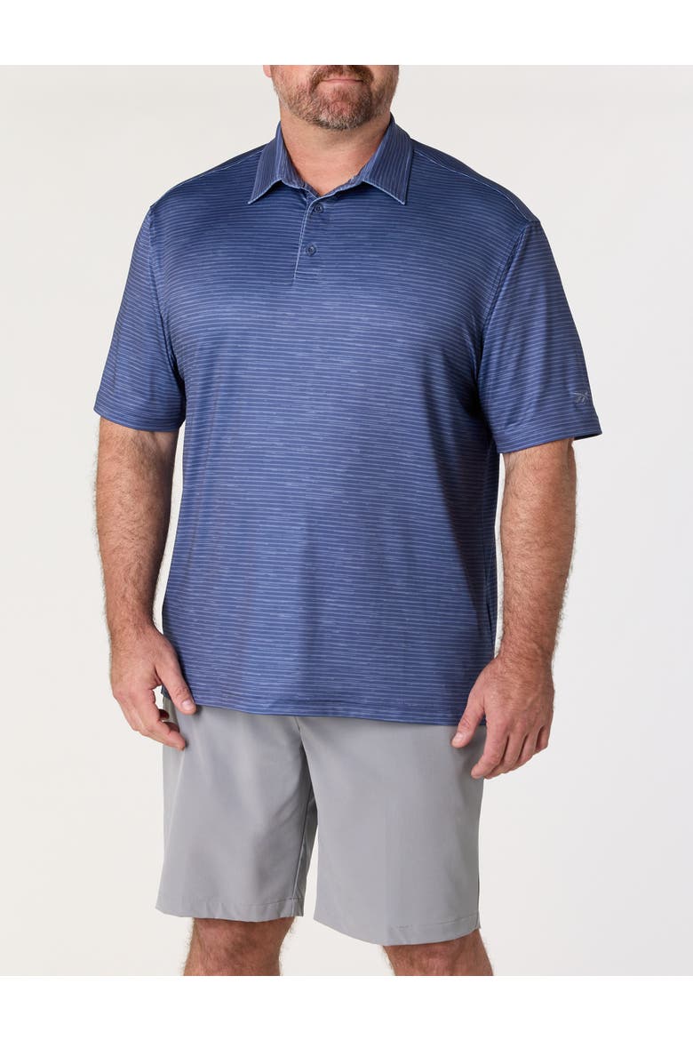 Big & Tall Performance Striped Polo Shirt V3, Alternate, color, LEGACY BLUE