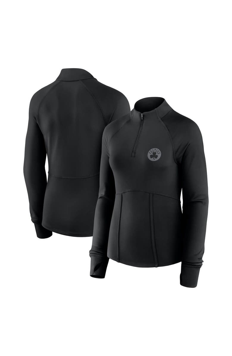 FANATICS Women's Fanatics Black Boston Celtics Elements Match Raglan Quarter-Zip Top, Main, color, Black