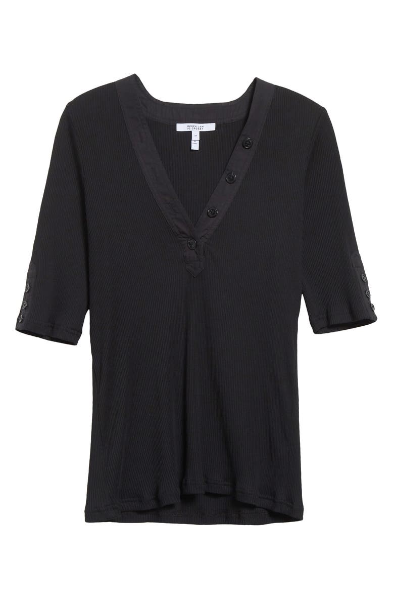 Derek Lam 10 Crosby Adrian Rib Top, Alternate, color, Black