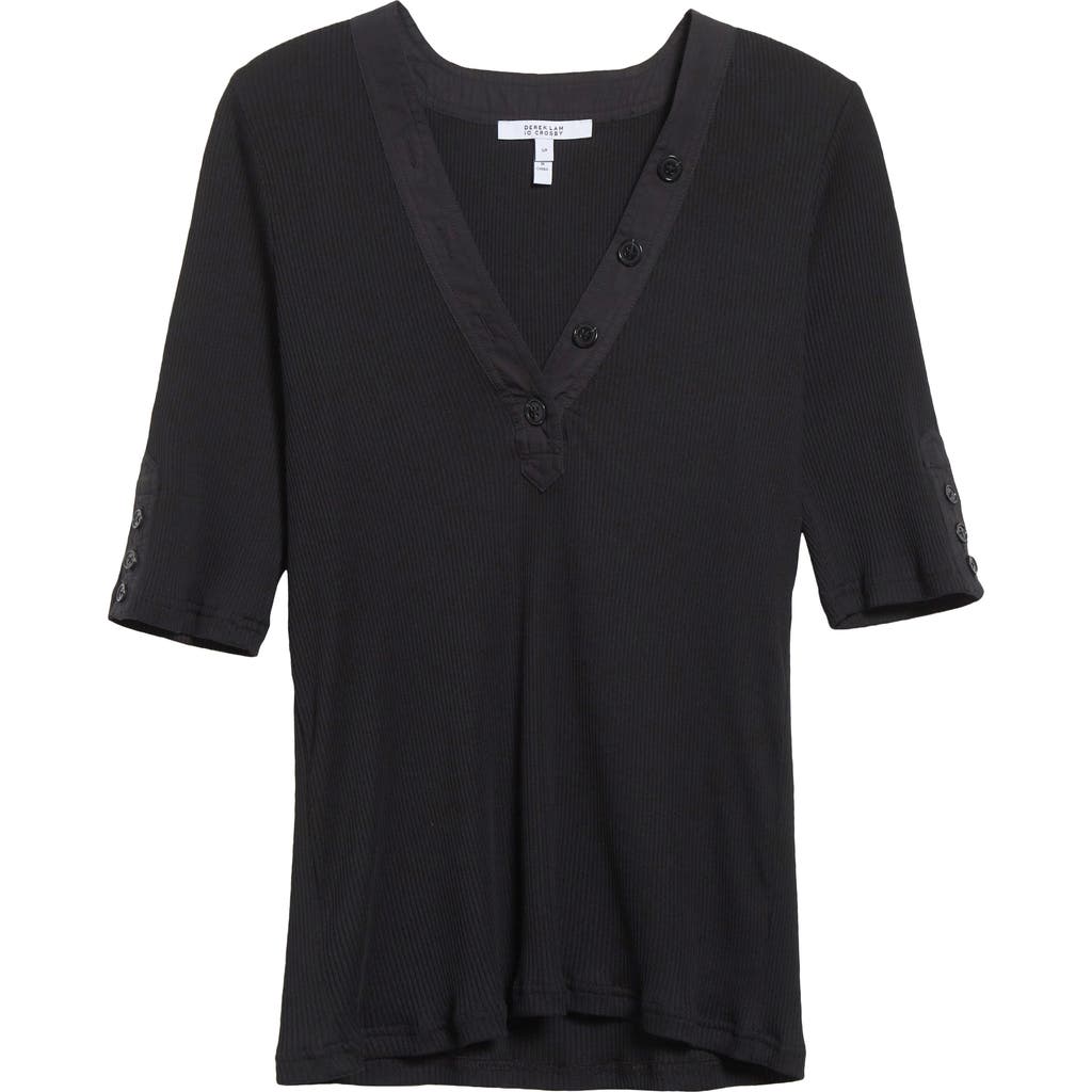Derek Lam 10 Crosby Adrian Rib Top In Black