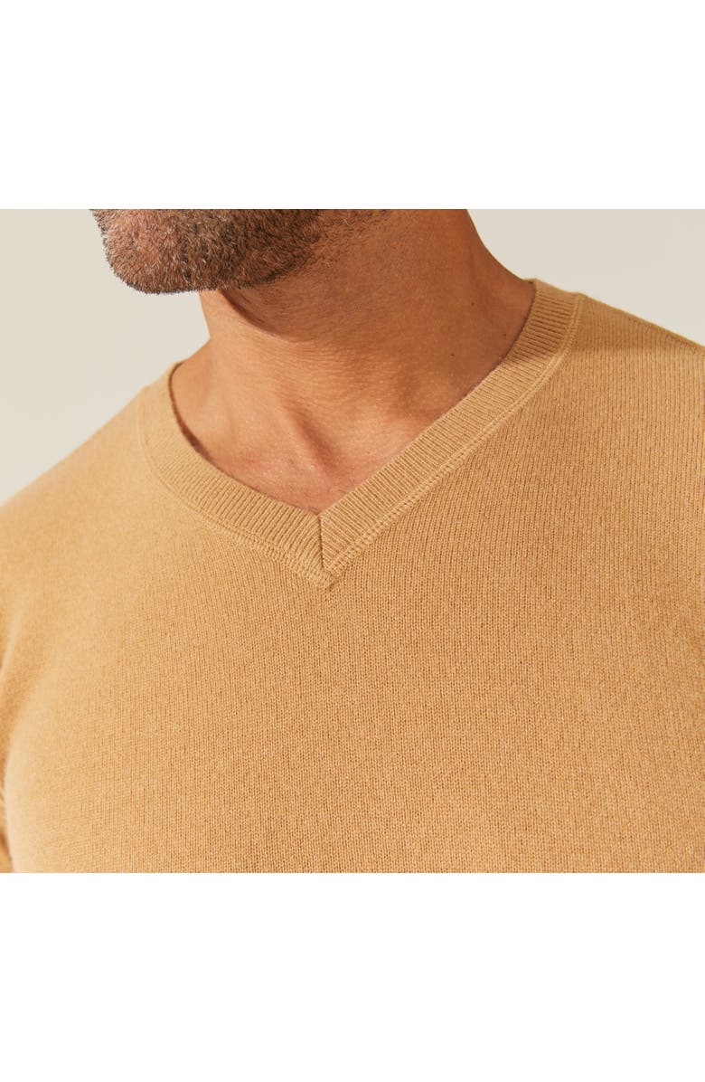 Italic Liam Cashmere V-Neck Sweater, Alternate, color, Camel
