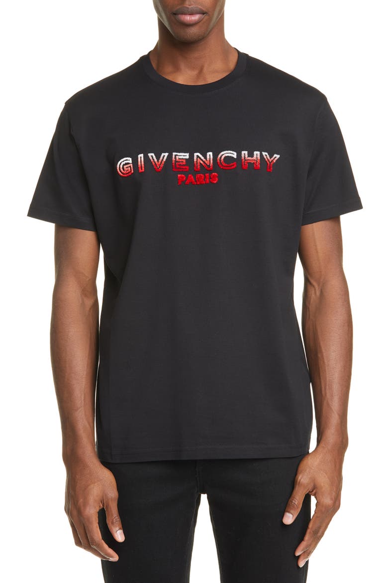 Logo Embroidered T-Shirt, Main, color, BLACK