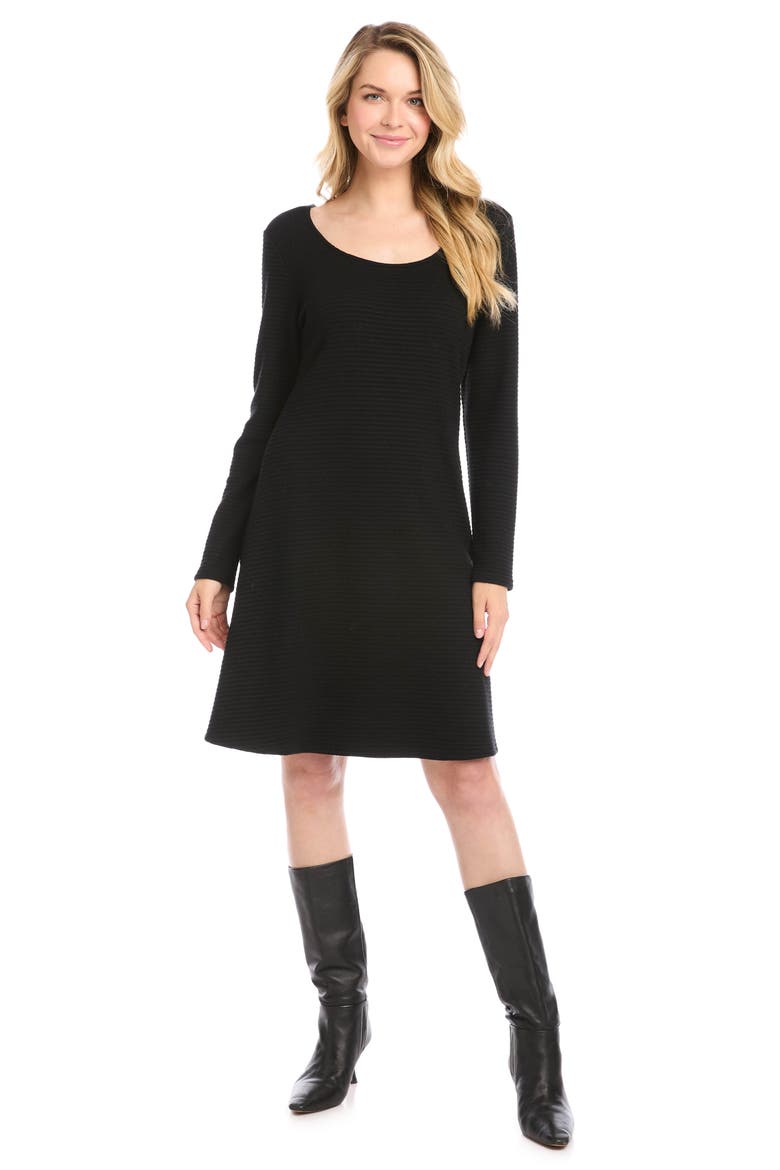 Erin Long Sleeve A-Line Sweater Dress, Alternate, color, BLACK