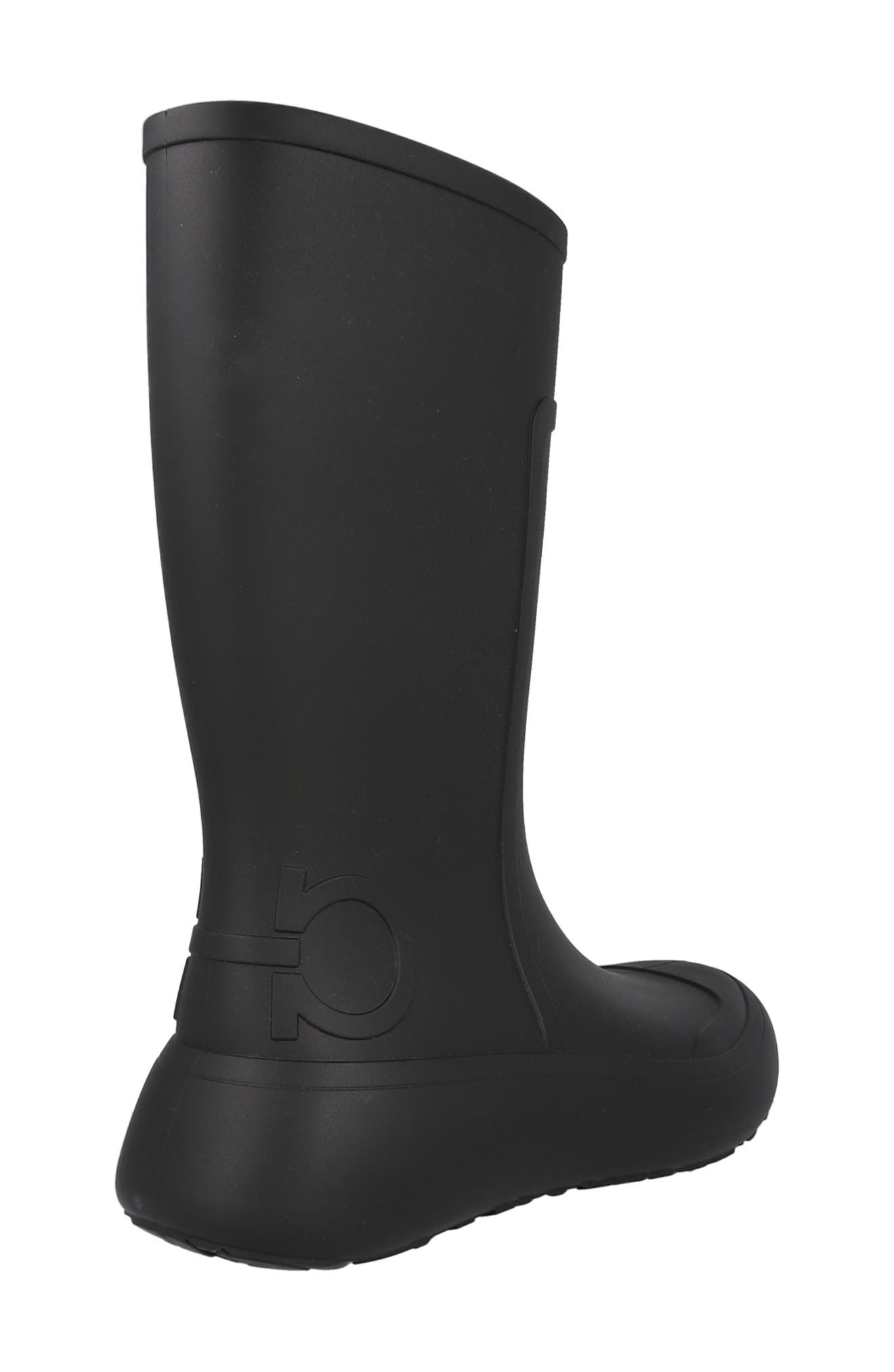 FERRAGAMO Rubber Rain Boot, Alternate, color, Black