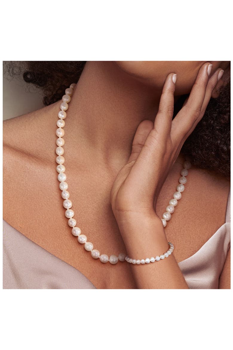 Cultured Freshwater Pearl Necklace & Bracelet Set, Alternate, color, WHITE