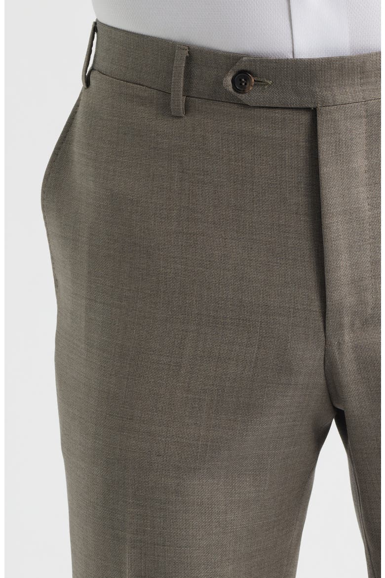 Siena Regular Fit Flat Front Solid Wool Suit Pants, Alternate, color, BEIGE