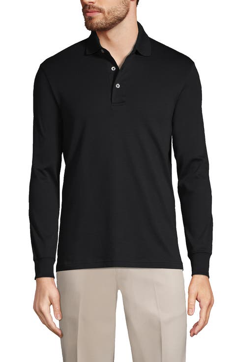 Long Sleeve Cotton Supima Polo Shirt