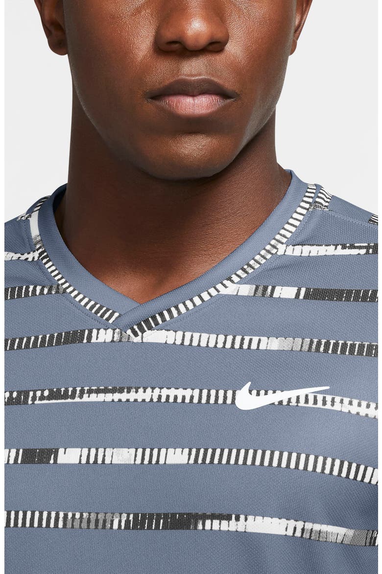NikeCourt Dri-FIT Victory Stripe Shirt, Alternate, color, ASHEN SLATE/ WHITE